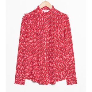 NWT &Other Stories Heart Print Top